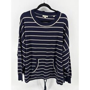 Max Studio London, Navy/White Stripe Pullover, Super Soft, 3X, Pre-owned